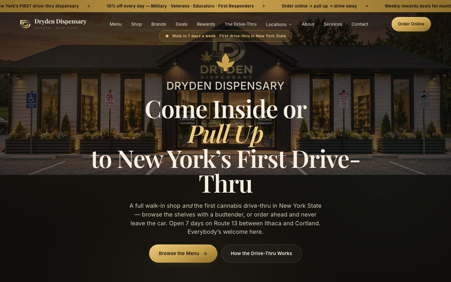 Dryden Dispensary homepage