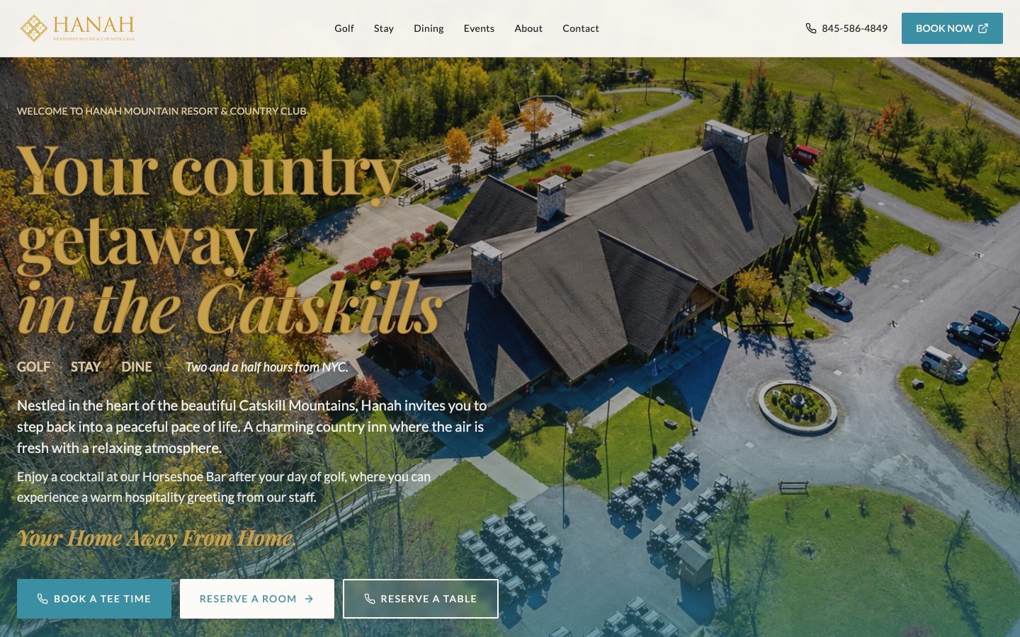Hanah Mountain Resort homepage