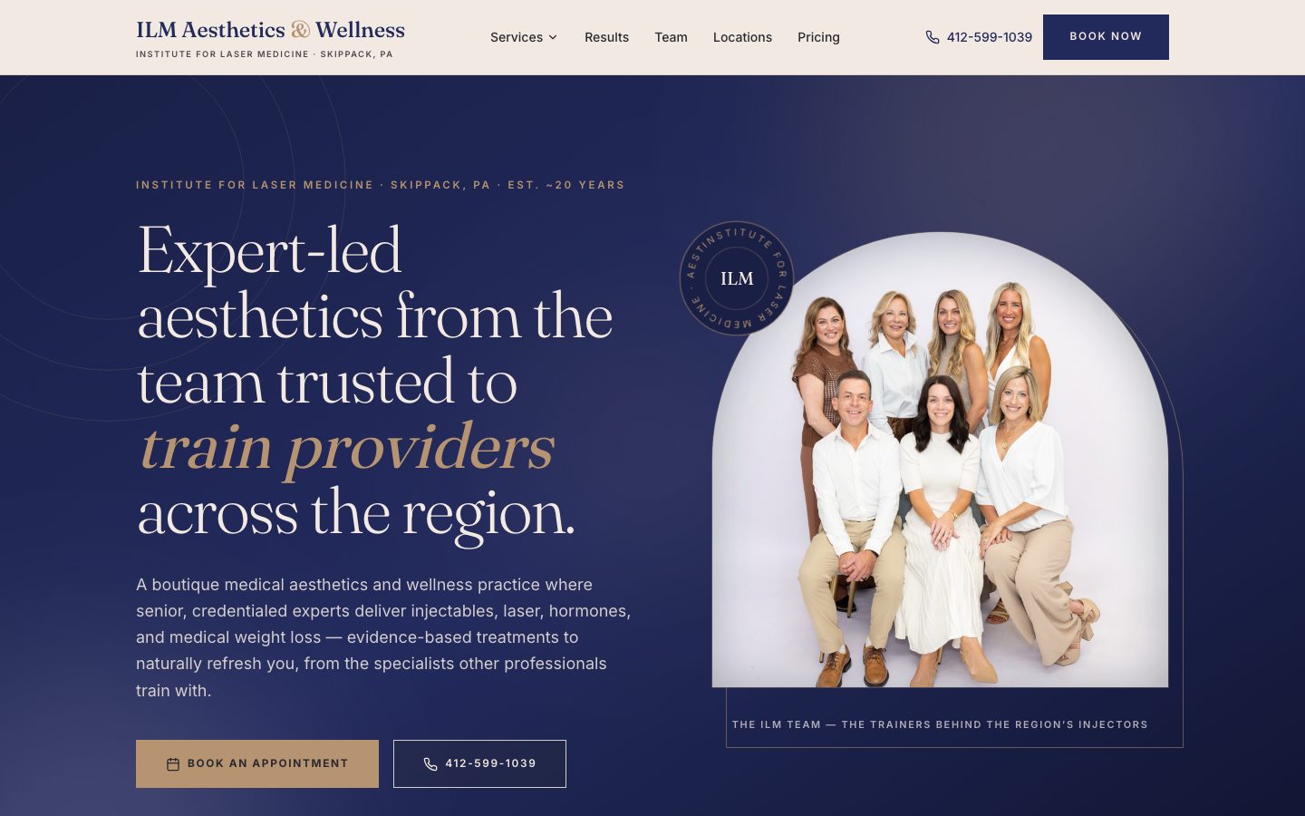 ILM Aesthetics & Wellness homepage